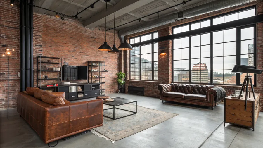 Example industrial living room
