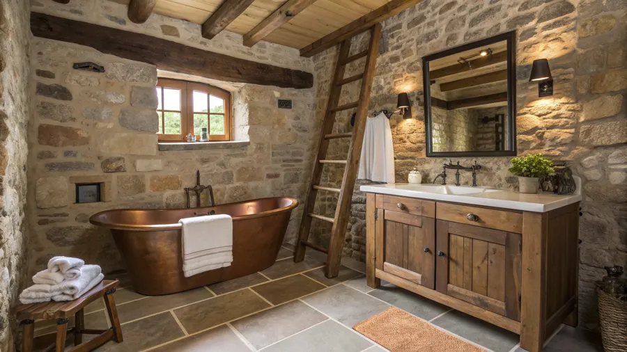 Example rustic bathroom